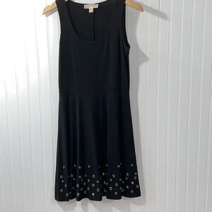 Michael Kors Sleeveless Dress Women Small Black Silver Grommet Pull Over Classic